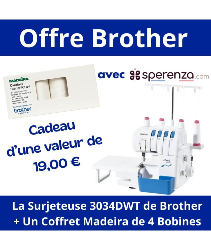 Surjeteuse 3034DWT - Brother - Garantie 5 ans couture de qualité supérieure promotion affaire promo solde bonne réduction remise Surjeteuse 3034DWT - Brother - Garantie 5 ans couture de qualité supérieure promotion affaire promo solde bonne réduction remise