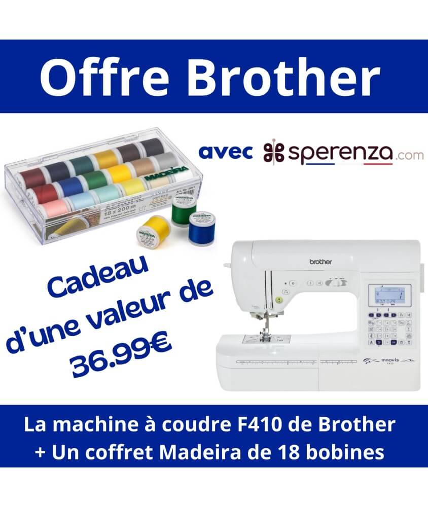 Machine à coudre Innov-is F410 - Brother promo promotion solde remise exceptionnel affaire pack Machine à coudre Innov-is F410 - Brother promo promotion solde remise exceptionnel affaire pack