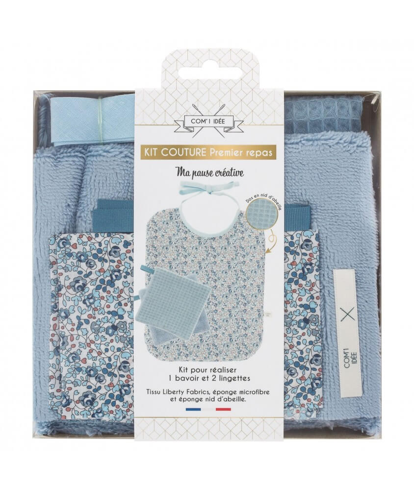 Kit couture premier repas, bavoir en tissu Liberty ® Eloise - niveau  débutant