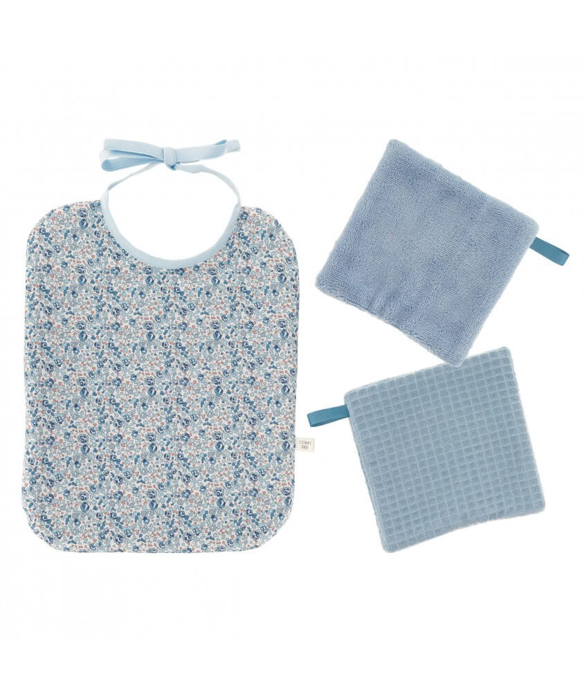 Kit couture premier repas, bavoir en tissu Liberty ® Eloise - niveau débutant Kit couture premier repas, bavoir en tissu Liberty ® Eloise - niveau débutant