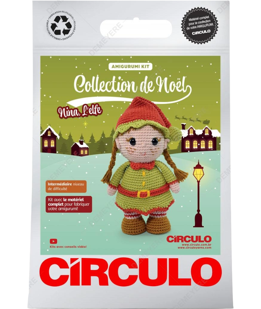 Kit Amigurumi de Noël -  Nina l'Elfe - Circulo