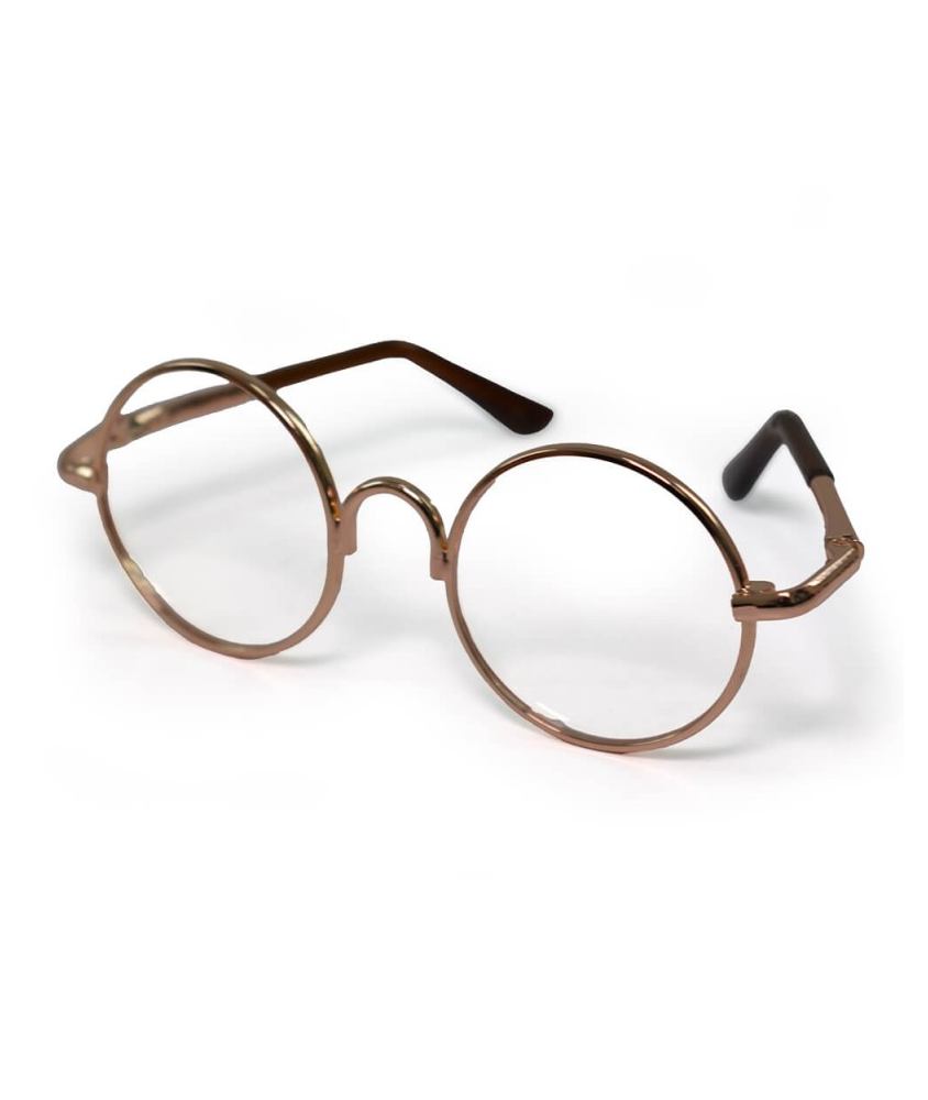 Lunettes Métalliques Dorées pour Amigurumi / Poupée - 6,3 x 2,2 cm - Circulo