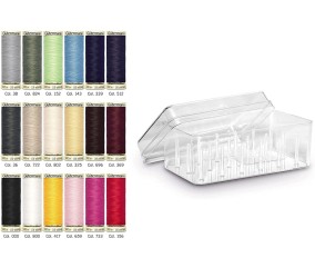Coffret de 18 bobines de Fil à coudre 100m dans une boîte transparente - Gutermann