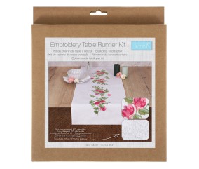 Kit de chemin de table à broder - Baies florales - 40 x 100 cm - Trimits