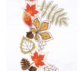 Kit de chemin de table à broder - Feuilles d'automne - 40 x 100 cm - Trimits