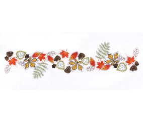 Kit de chemin de table à broder - Feuilles d'automne - 40 x 100 cm - Trimits
