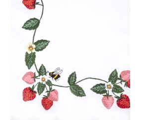 Kit de chemin de table à broder - Fraises - 40 x 100 cm - Trimits