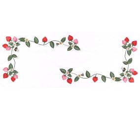 Kit de chemin de table à broder - Fraises - 40 x 100 cm - Trimits