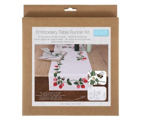 Kit de chemin de table à broder - Fraises - 40 x 100 cm - Trimits