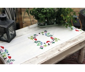 Kit de chemin de table à broder - Champignons- 40 x 100 cm - Trimits