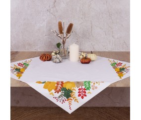 Kit de nappe à broder - Récolte automnale - 80 x 80 cm - Trimits