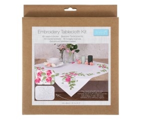 Kit de nappe à broder - Baies florales - 80 x 80 cm - Trimits
