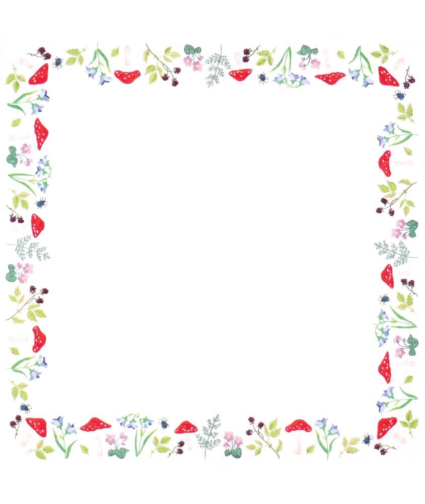 Kit de nappe à broder - Champignons - 80 x 80 cm - Trimits