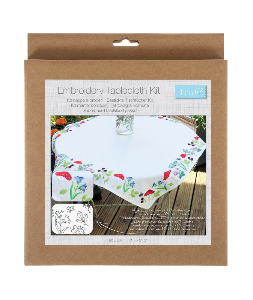 Kit de nappe à broder - Champignons - 80 x 80 cm - Trimits Kit de nappe à broder - Champignons - 80 x 80 cm - Trimits