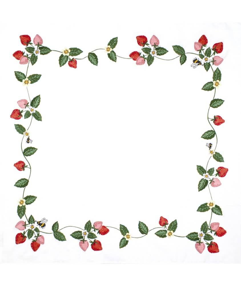 Kit de nappe à broder - Fraises - 80 x 80 cm - Trimits