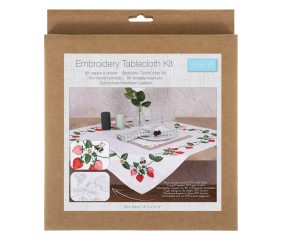 Kit de nappe à broder - Fraises - 80 x 80 cm - Trimits