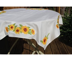 Kit de nappe au point de croix - Tournesol - 80 x 80 cm - Trimits