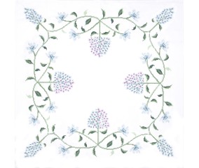 Kit de nappe au point de croix - Hortensia - 80 x 80 cm - Trimits