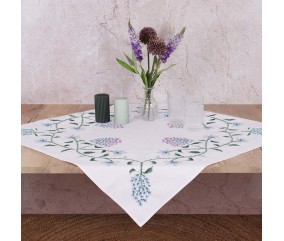 Kit de nappe au point de croix - Hortensia - 80 x 80 cm - Trimits