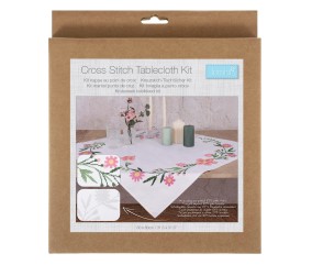Kit de nappe au point de croix - Fleurs de Marguerite - 80 x 80 cm - Trimits