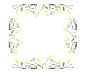 Kit de nappe au point de croix - Tulipes - 80 x 80 cm - Trimits