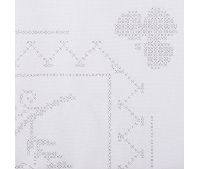 Kit de nappe au point de croix - Floral bleu - 80 x 80 cm - Trimits