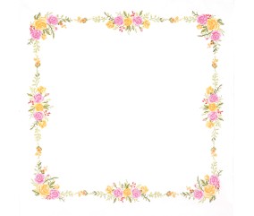 Kit de nappe au point de croix - Bouquet de fleurs - 80 x 80 cm - Trimits
