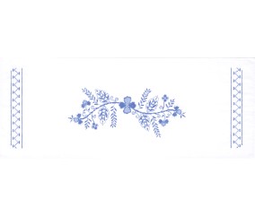 Kit de chemin de table au point de croix - Floral Bleu - 40 x 100 cm - Trimits