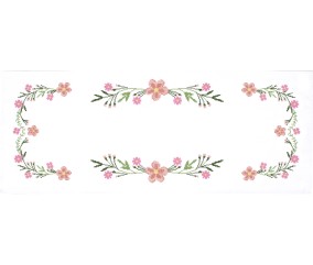 Kit de chemin de table au point de croix - Fleurs de Marguerite - 40 x 100 cm - Trimits