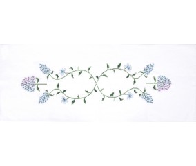 Kit de chemin de table au point de croix - Hortensia - 40 x 100 cm - Trimits