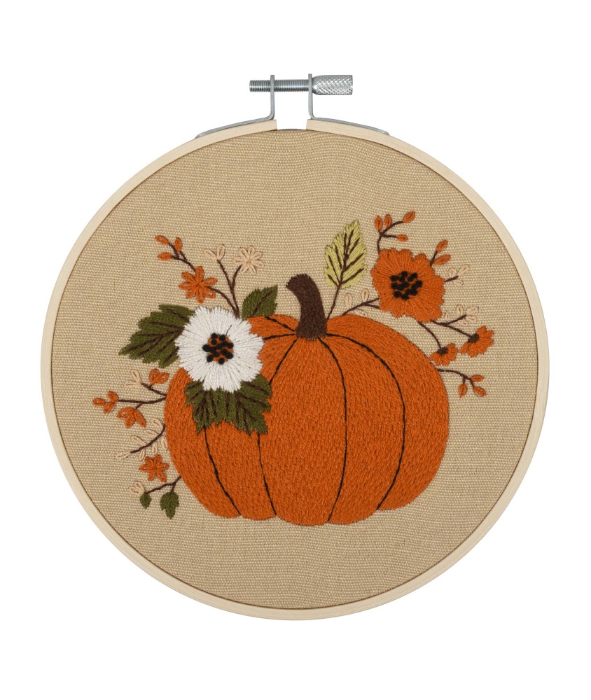 Kit de Broderie Citrouille – Cercle Bambou 15 cm – Trimits Kit de Broderie Citrouille – Cercle Bambou 15 cm – Trimits