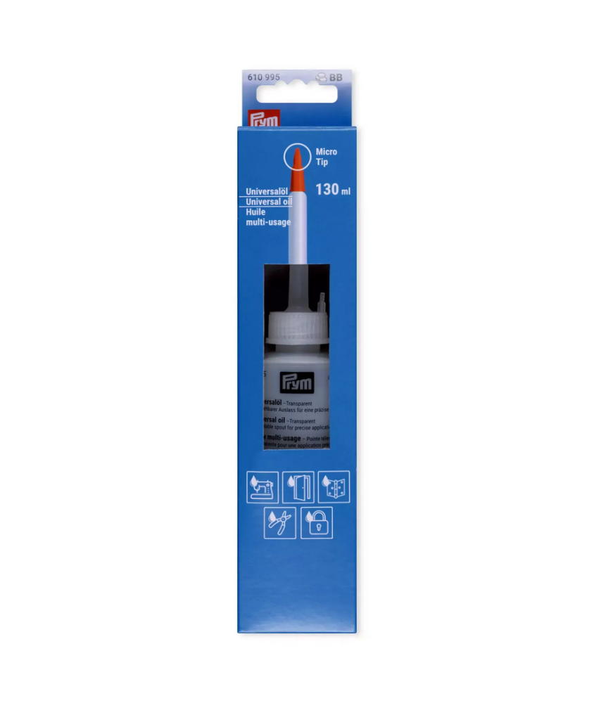 Huile multi-usage 130 ml - Prym - L’huile indispensable pour l’entretien de vos machines à coudre et outils de couture Huile multi-usage 130 ml - Prym - L’huile indispensable pour l’entretien de vos machines à coudre et outils de couture