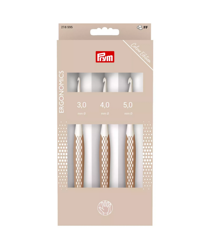 Set de 3 Crochets pour laine - N°3-4-5 - Prym Ergonomics : Le trio parfait pour crocheter confortablement et avec précision Set de 3 Crochets pour laine - N°3-4-5 - Prym Ergonomics : Le trio parfait pour crocheter confortablement et avec précision