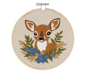 Kit de Broderie Cerf – Cercle Bambou 15 cm – Trimits