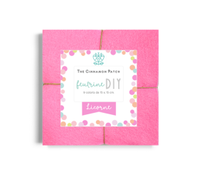 PACK LICORNE - 9 COLORIS DE FEUTRINE 15x15cm EN CAMAIEUX