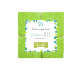 PACK JUNGLE 9 COLORIS DE FEUTRINE 15x15cm EN CAMAIEUX