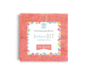 PACK C'EST LA FETE-LES GIVRES- 9 COLORIS FEUTRINE 15x15cm EN CAMAIEUX