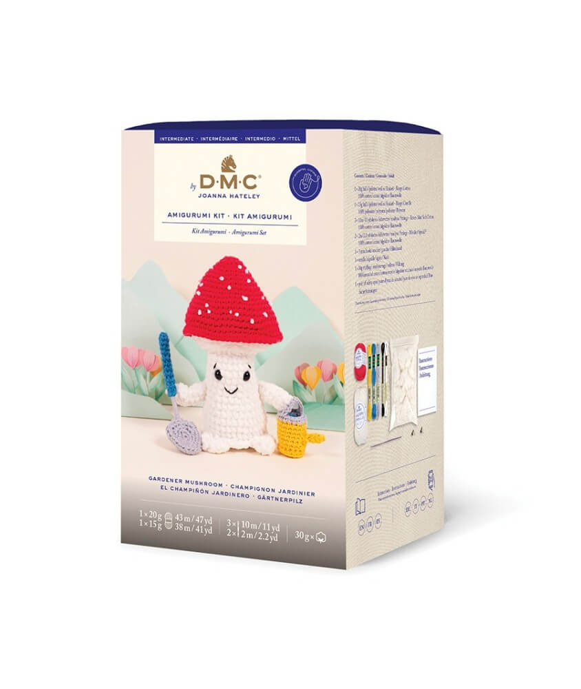 Kit Crochet Champignon Jardinier – DMC : kit complet et adorable pour créer votre petit champig - Blanc - vue 3