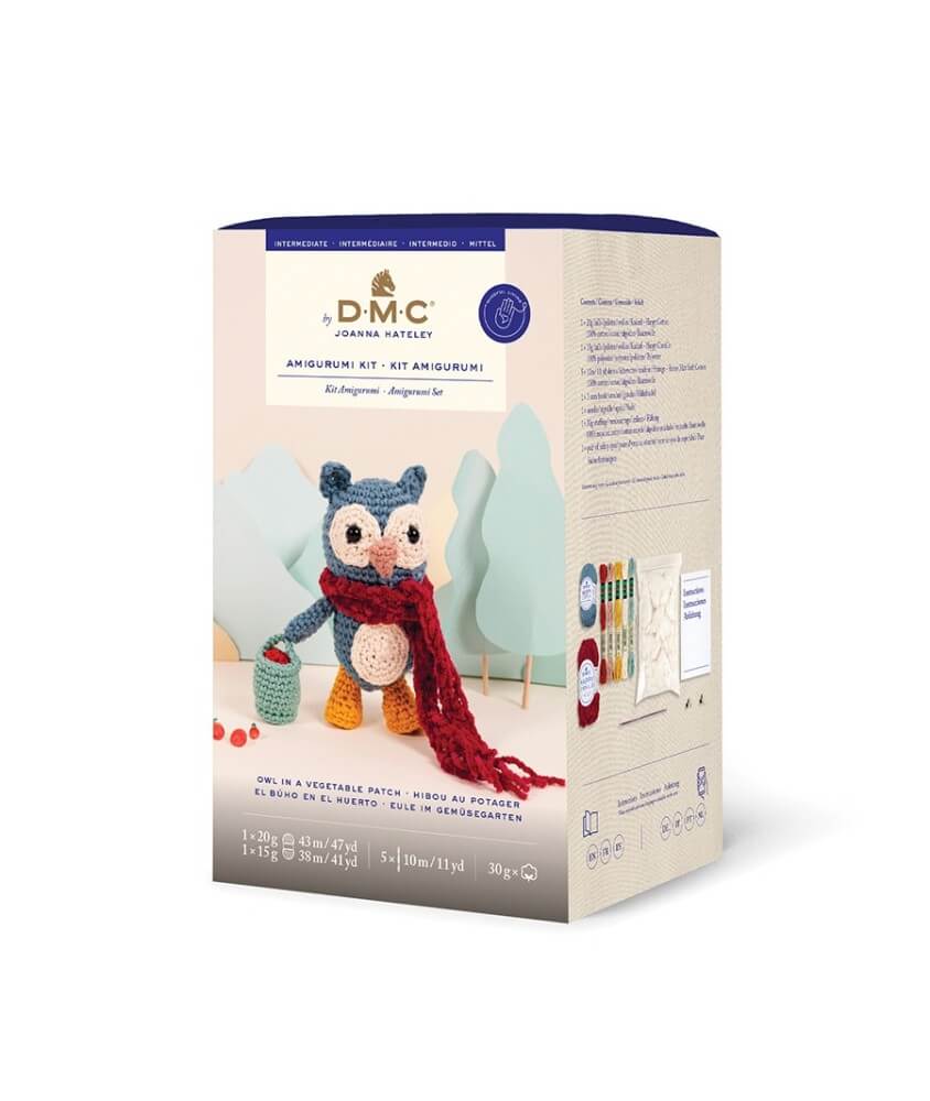 Kit Crochet Hibou au Potager – DMC : kit complet et adorable pour créer votre petit hibou jardi - Bleu - vue 3