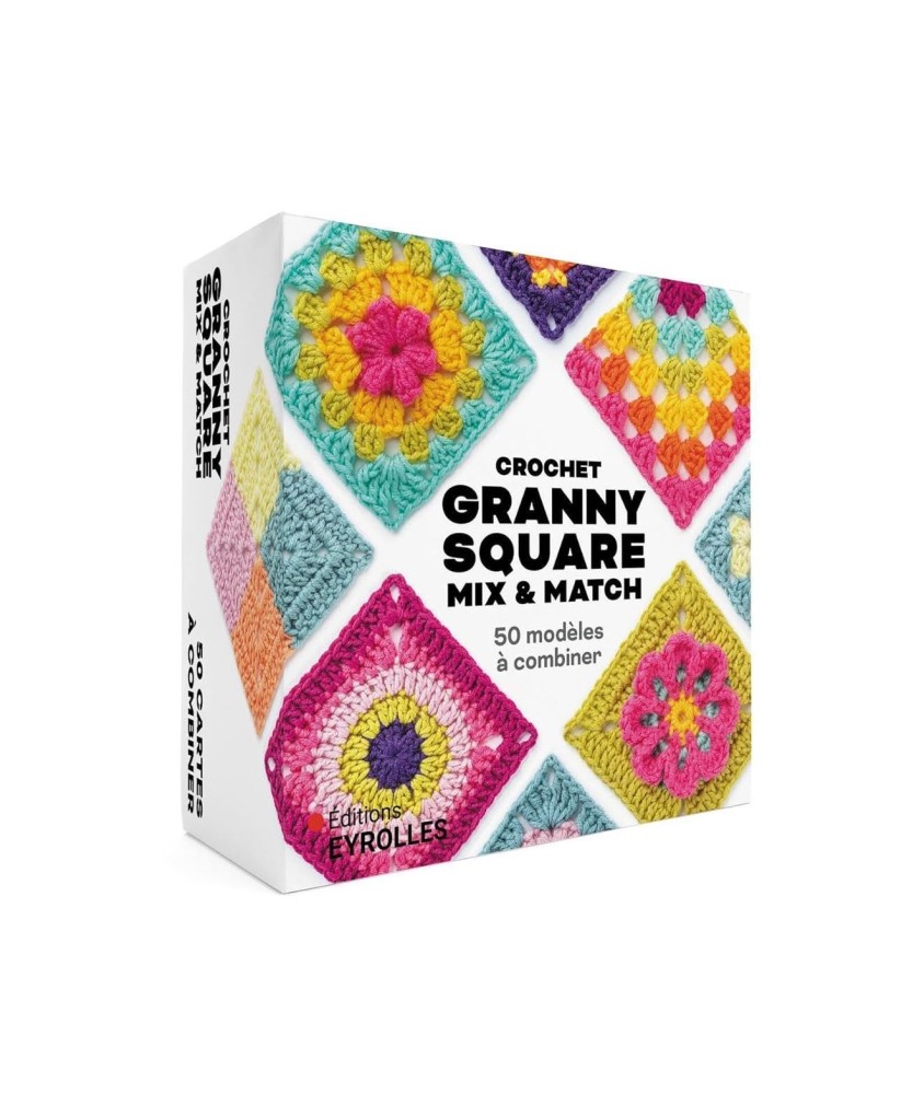 COFFRET - CROCHET GRANNY SQUARE MIX & MATCH - 50 MODELES A COMBINER