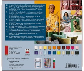 Coffret de 20 bobines de fils à coudre 100m de Gütermann - Le coffret complet: fils, aiguilles, épingles et mètre ruban