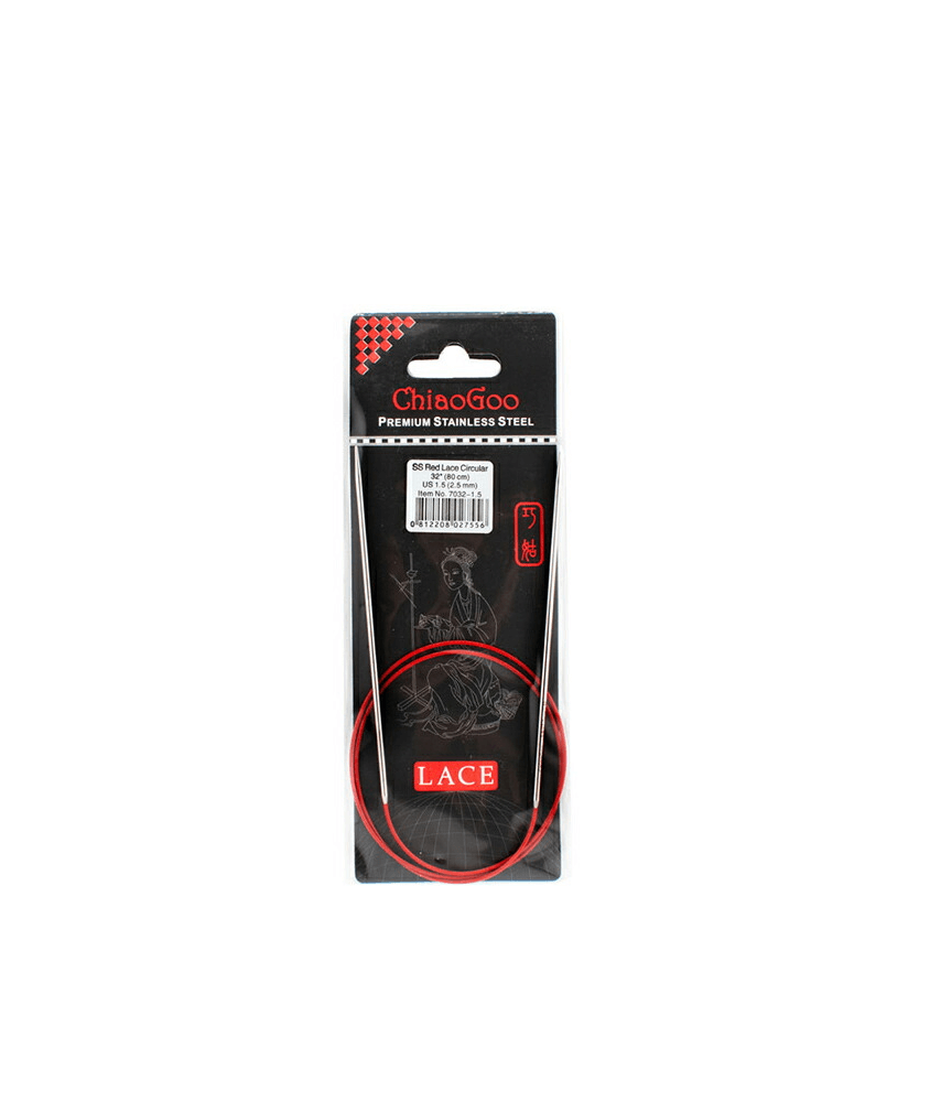 Aiguille Circulaire Fixe RED LACE - 80 cm - CHIAOGOO