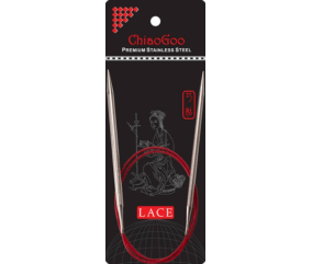 Aiguille Circulaire Fixe RED LACE - 23 cm - CHIAOGOO