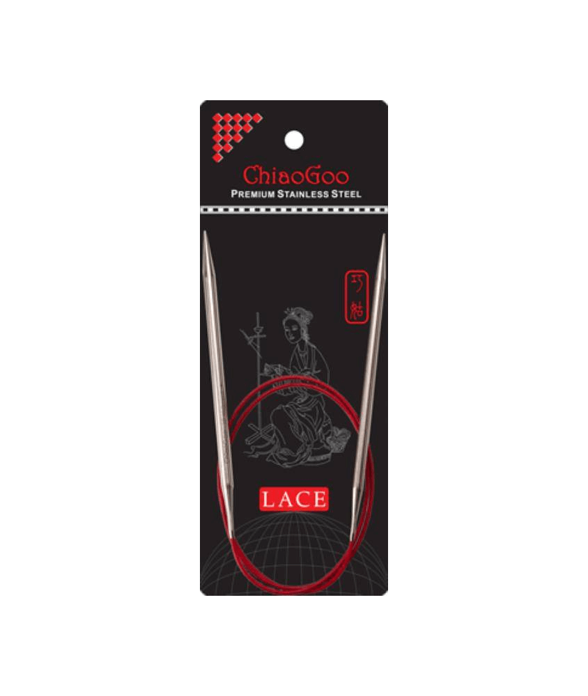 Aiguille Circulaire Fixe RED LACE - 23 cm - CHIAOGOO