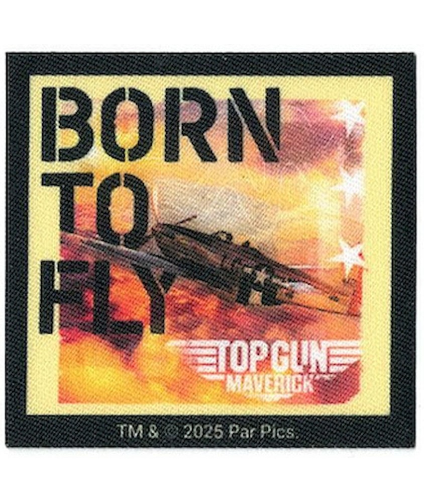 Écusson imprimé “Born to Fly” – Top Gun – 65x63mm🛩️