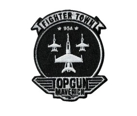Écusson imprimé “Fighter Town” – Top Gun – 72x79mm🛩️