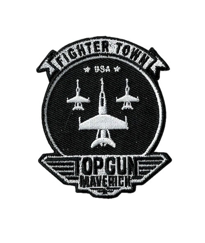 Écusson imprimé “Fighter Town” – Top Gun – 72x79mm🛩️