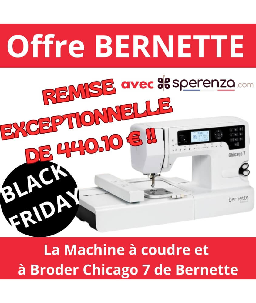 La machine à coudre et à broder Bernette Chicago 7 - Garantie 5 ans - Votre partenaire créatif ultime. sperenza promo solde