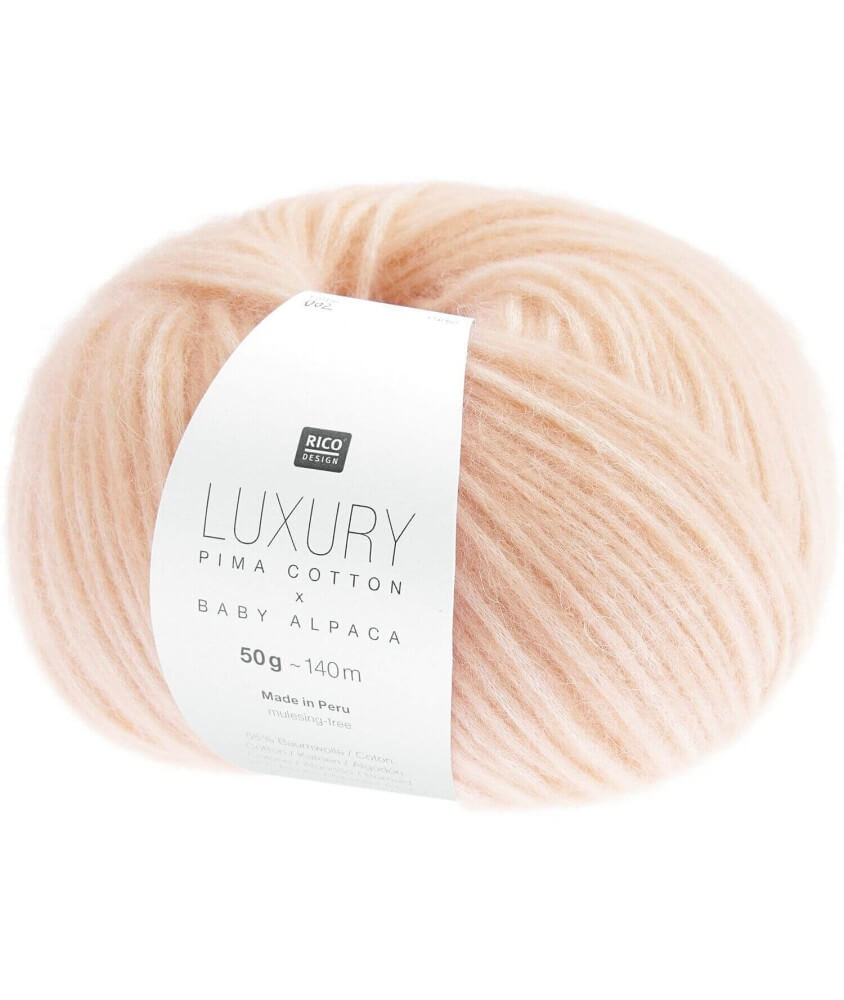 Pelote de cachemire et de coton Luxury Pima Cotton x Baby Alpaca - Rico Design - 02 Abricot