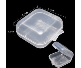 Bte de rangemnt en plastique 3,5x3,5x1,8cm